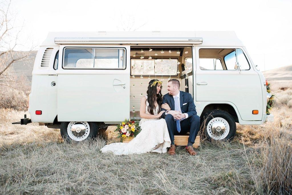 Pulmino de boda bohemia Volkswagen T2