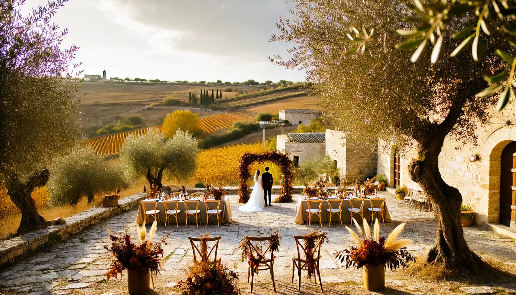 Planificación de una boda de otoño en Puglia