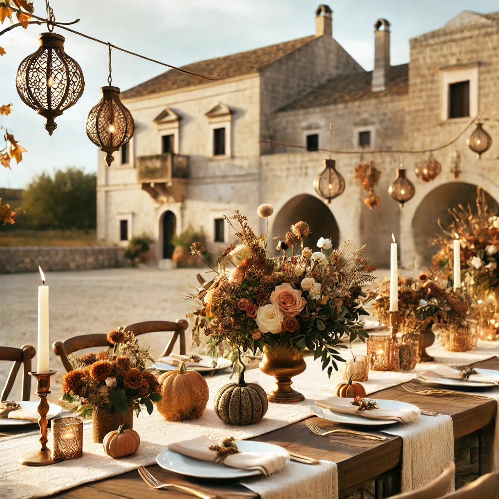 Uma cena de casamento lindamente estilizada na Puglia-