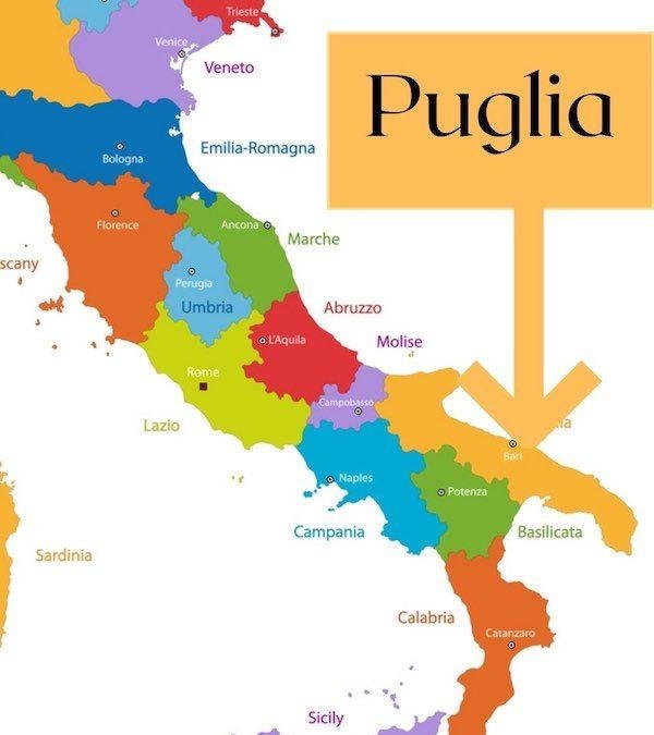 Onde está Puglia, Itália no mapa?