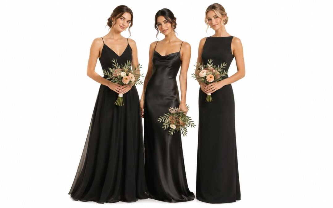 Vestidos pretos para damas de honor: Estilo para casamentos italianos
