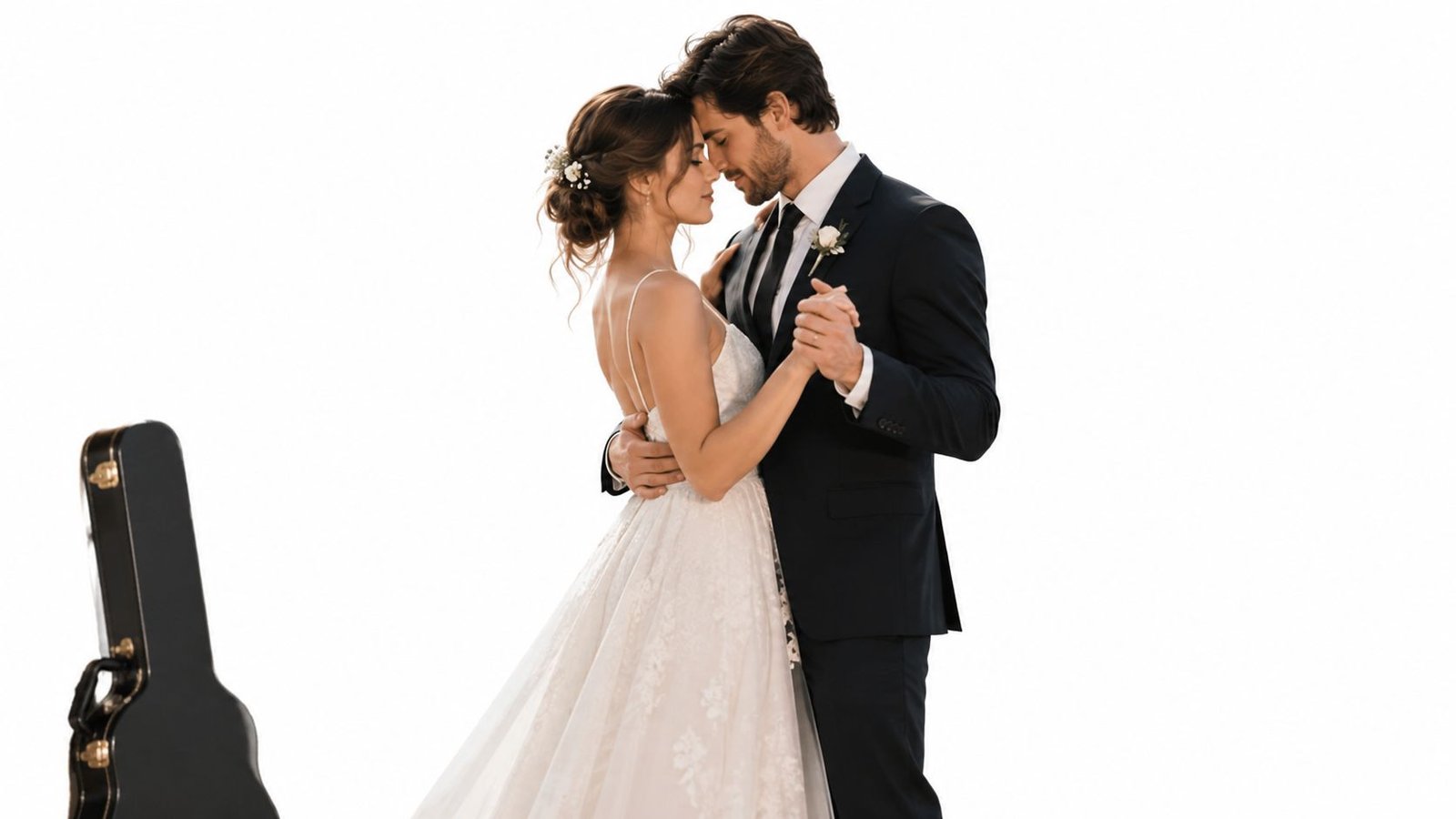 Newlywed couple sharing an intimate final dance