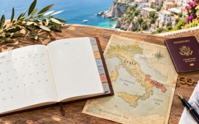 Lista de verificación por mes para bodas de destino en Italia